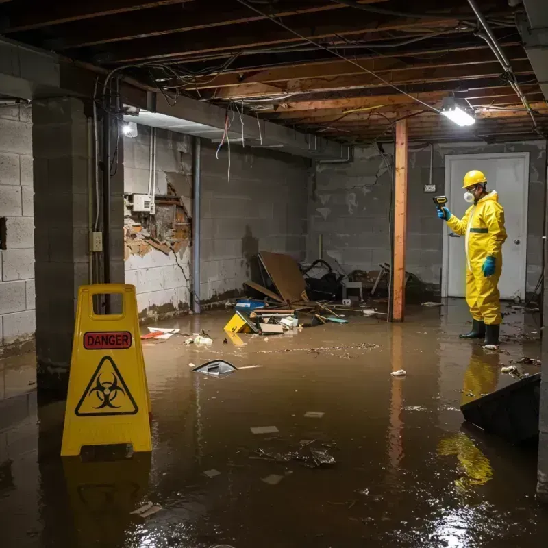 Flooded Basement Electrical Hazard in Brooks, KY Property